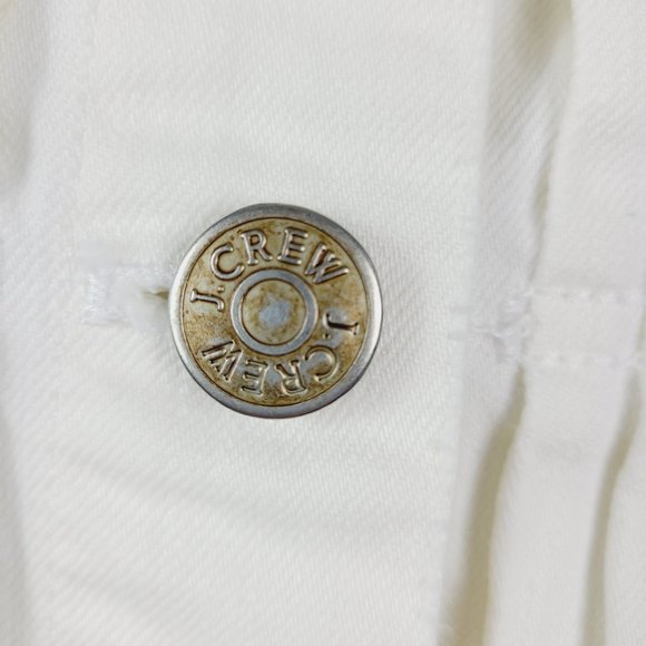 J. CREW Denim Jean Jacket XS White Distressed Button-Front Pockets 100% Cotton - Picture 5 of 9